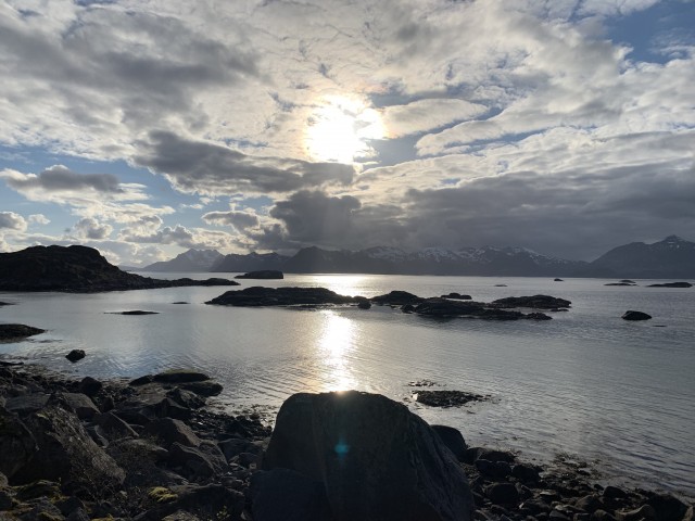 Sunset on the road to ⁨Henningsvær⁩, ⁨Norway⁩